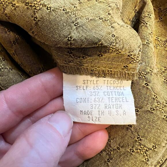 David Dart Vintage Tencel Blend Dragonfly Button Shirt Green Tunic Nature Medium - Picture 9 of 9